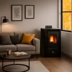 Poêle à granulés air Anita 9,4 kW Noir Sannover – Image 2