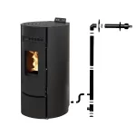 Pack Poêle à granules LEANDRO 9 Etanche + Kit Conduit Ventouse (sortie façade) - INTERSTOVES