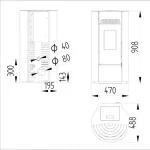 Pack Poêle à granules LEANDRO 9 Etanche + Kit Conduit Ventouse (sortie façade) - INTERSTOVES – Image 6